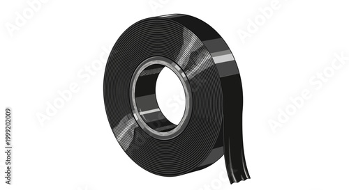 Black electrical tape on roll.