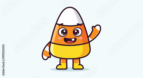 A cartoon character with orange and yellow body