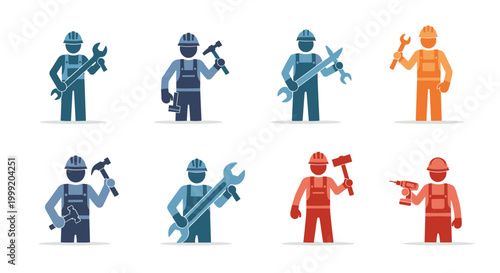 Group of Medieval Knight Figures in Colorful Armor.