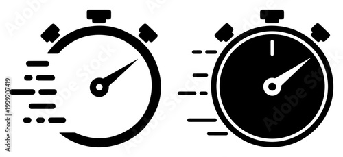 stopwatch timer icon outline filled vector