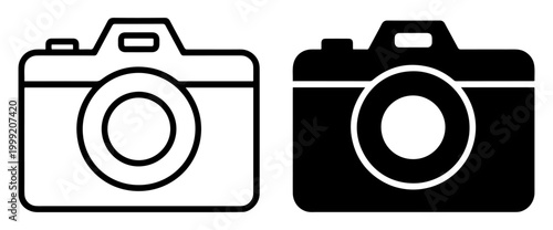 Photos camera photo icon outline filled vector