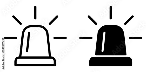 Vászonkép emergency siren alarm alert icon set
