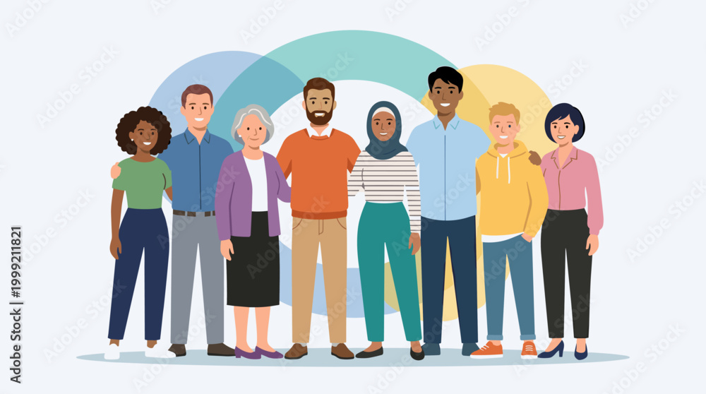 Obraz premium Diverse group of people standing together.