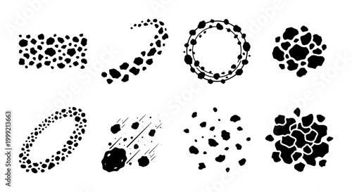 Collection of various black dot patterns