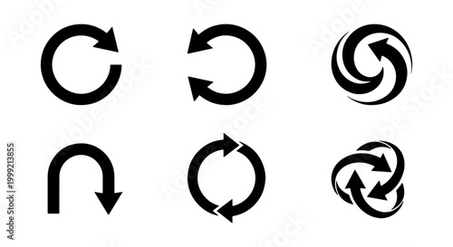 Collection of six black arrows