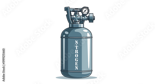 Nitrogen gas cylinder tank.