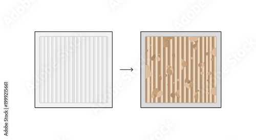 Wooden slats transforming to wood panel.