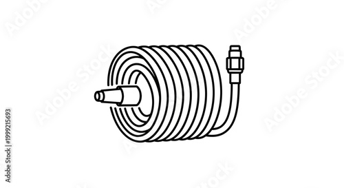Coiled Electrical Cable with Plug.