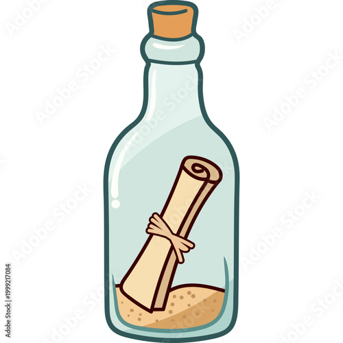 Message in a Bottle Illustration