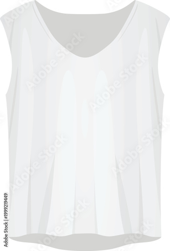 White sleeveless t shirt. vector illustration