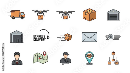 Delivery man with package in hand.