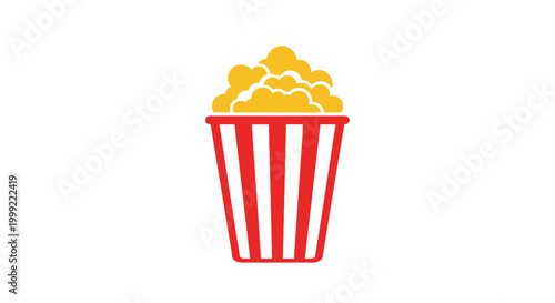 Colorful popcorn in red bucket.