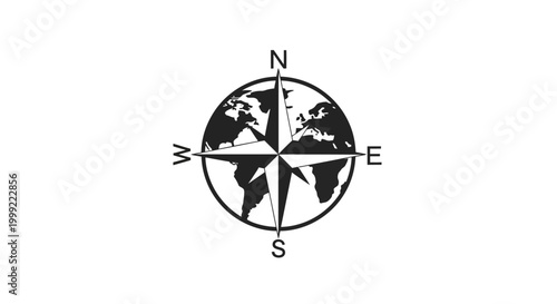Photography Compass Navigation Direction Indicator Symbol.