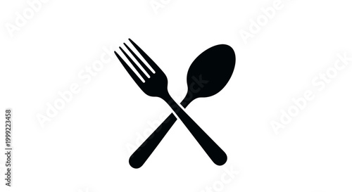 Crossed Fork and Spoon Utensils.
