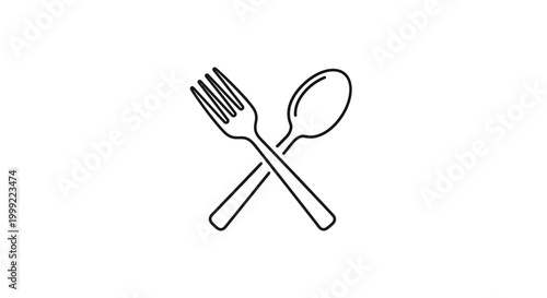 Crossed Fork and Spoon Utensils.