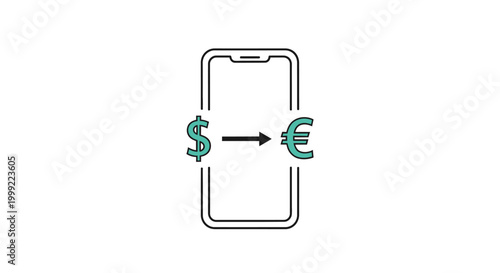 Currency Exchange on Mobile Phone.