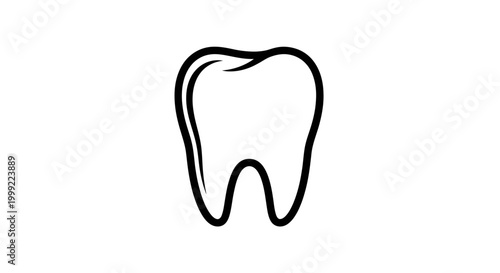 Dental Tooth Icon Line Art.