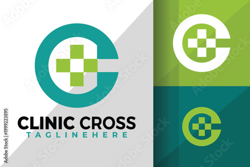 Letter C Clinic Cross Medical Logo Logos Design Element Stock Vector Illustration