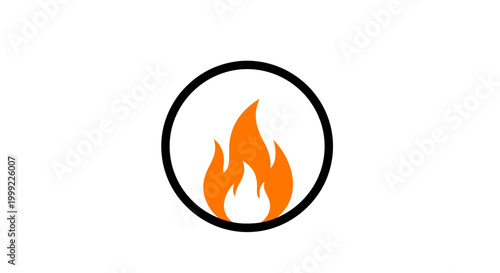 Schilderij op canvas Flame Icon Fire Symbol Burning.