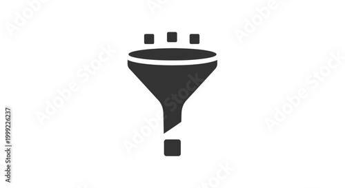 Fotografija Funnel with blocks on top falling.