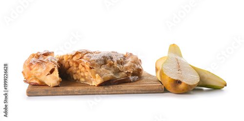 Wooden board with pieces of...