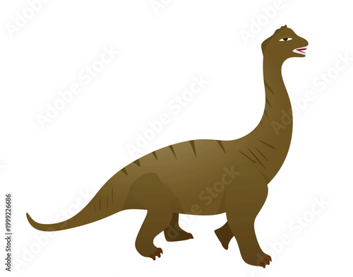 Brown dinosaur standing. vector illustration