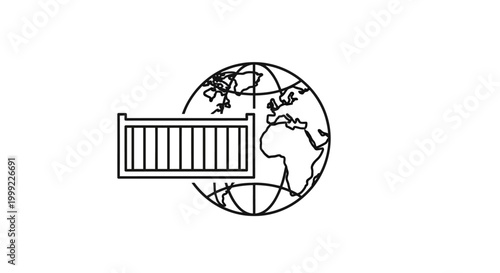 Globe with Fence Barrier Symbol.