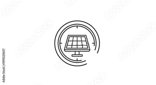 Solar Panel Renewable Energy Icon.
