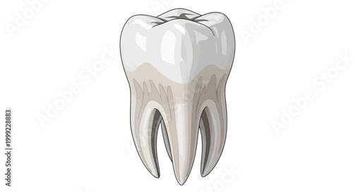 Healthy Tooth Anatomy Illustration - Dental Care Concept