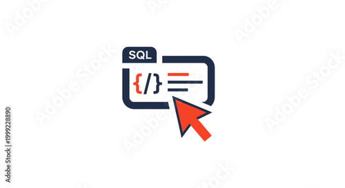 SQL database query code cursor click.