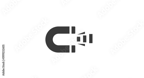 Magnetic attraction force symbol icon.