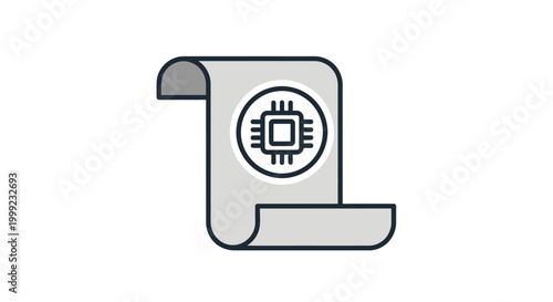 Microchip on a rolled paper.