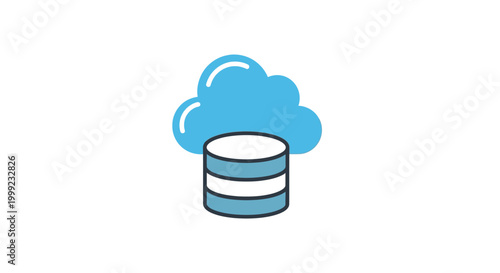 Cloud storage data server icon.