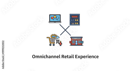 Omnichannel retail shopping experience concept.