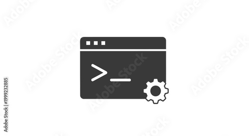 Code editor with gear icon.
