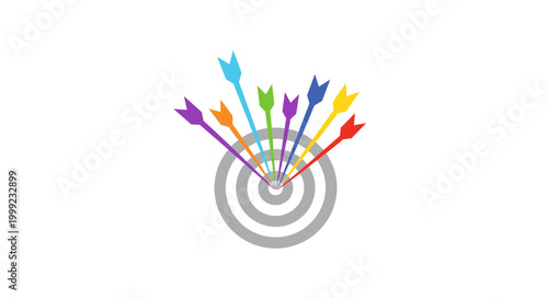 Colorful arrows hit the target.