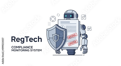 Robot Holding Shield and Document.