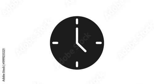 Foto Simple Black Analog Wall Clock Face.