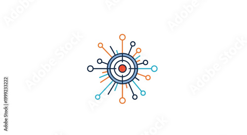 Colorful Target with Connecting Lines.