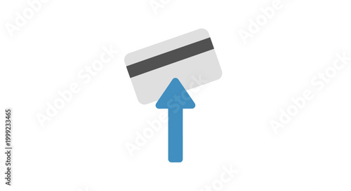 Obraz na plátně Credit card with blue arrow pointing.