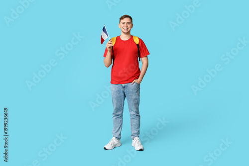 Male student with French fl...