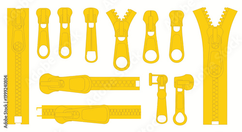 Yellow Zipper Elements Collection