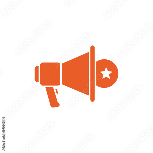 Megaphone with star symbol loudspeaker.