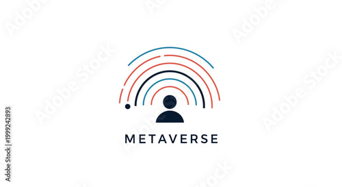 Metaverse Logo with Person Icon Symbol.