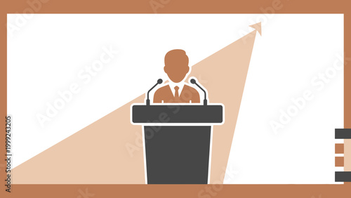 Man standing at a podium lecturing.