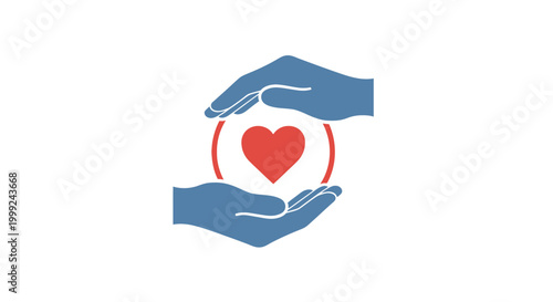 Canvastavla Hands holding a red heart symbol.