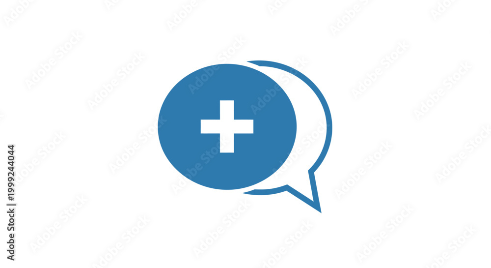 Fototapeta premium Medical Chat Icon with Cross.
