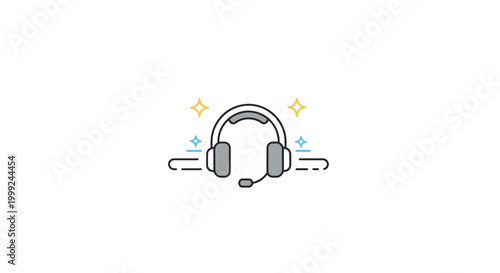 Headset with microphone and headphones.