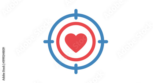 Heart Target Symbol Red Blue.