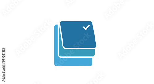 Quadro su tela Stack of blue document files.
